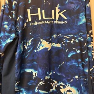 Huk Performance Fishing Shirt in Blue and Black